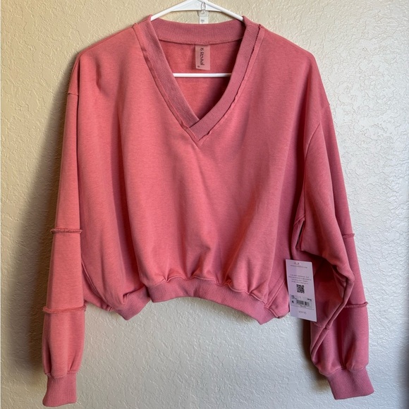 Altar'd State Tops - Altar’d State Revival Cropped Sweatshirt in Dusty Rose, NWT, Size XS